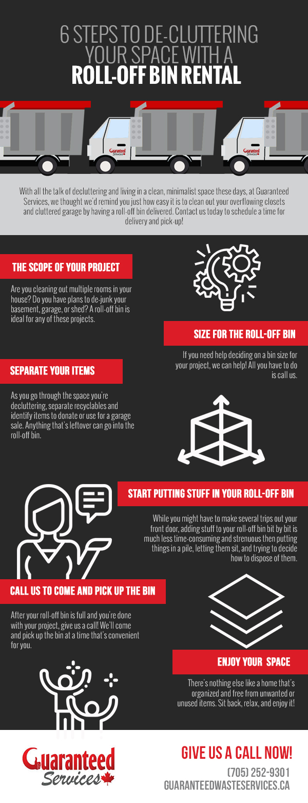 6 Steps to De-Cluttering Your Space with a Roll-Off Bin Rental [infographic]